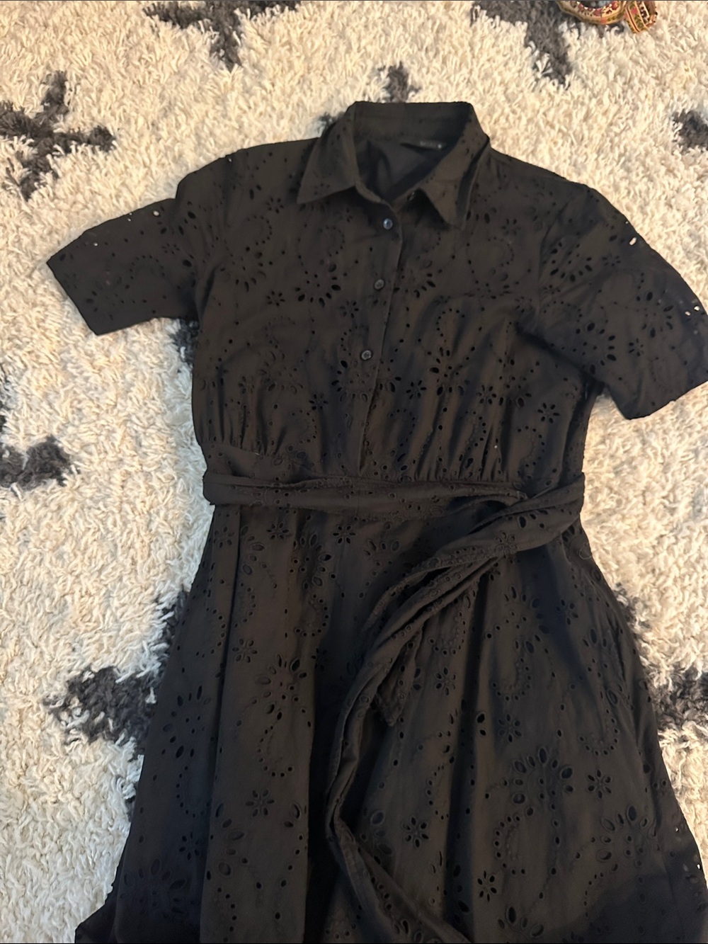Zara black midi dress with belt!
